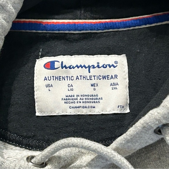 Champion Powerblend Grey Hoodie Sweater Fleece Men’s Large - Picture 4 of 4